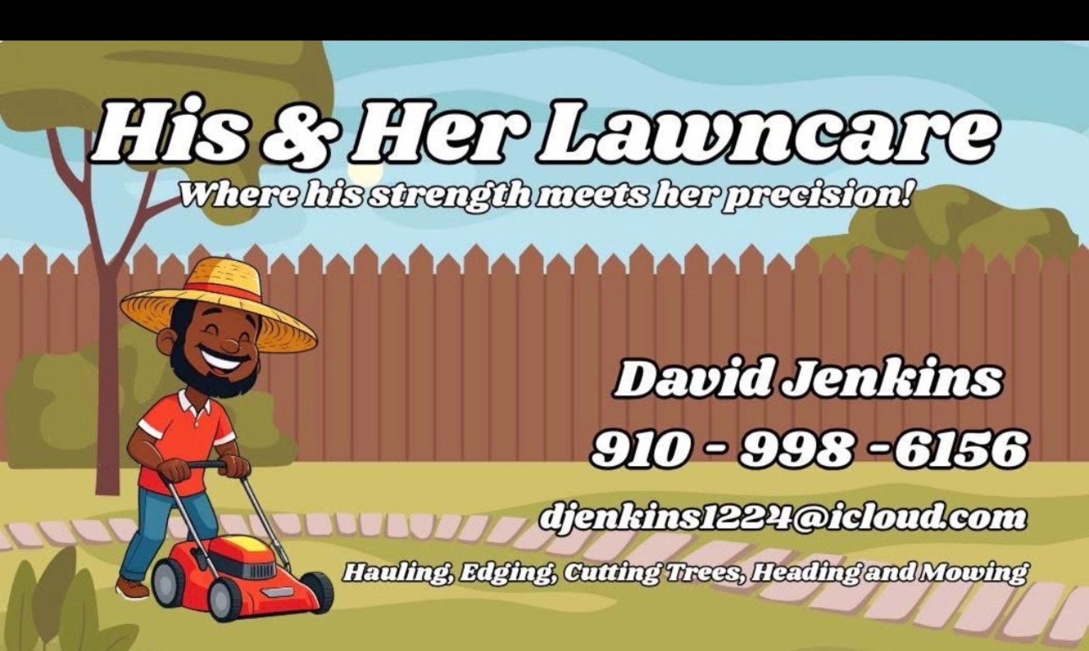 His and Her Lawncare business card